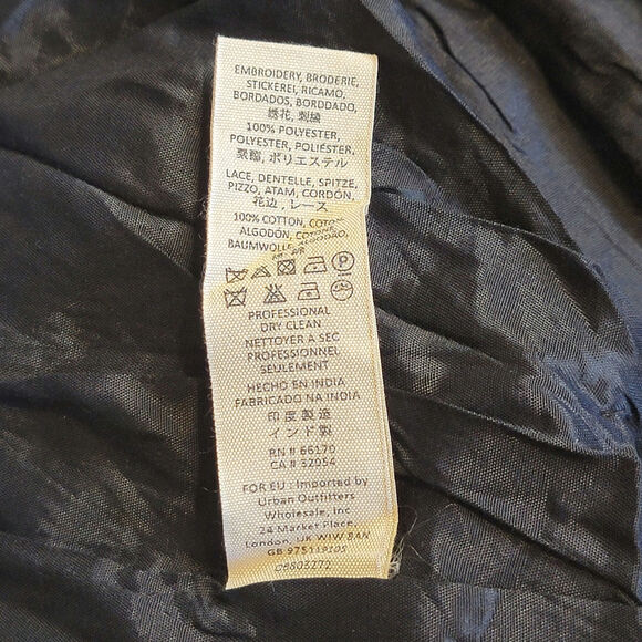 Free People Black Floral Embroidered Skirt Midi Roses Flowy Boho Bohemian Small - Picture 13 of 15